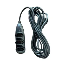 EXTENSO ELTRICA 3 TOMADAS 3 PINOS 10A  5M PRETA EXT 3005