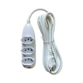 EXTENSO ELTRICA 3 TOMADAS 3  PINOS 10A 3M BRANCA EXT 3003
