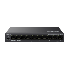 Switch 10 portas fast ethernet com 8 portas PoE+
