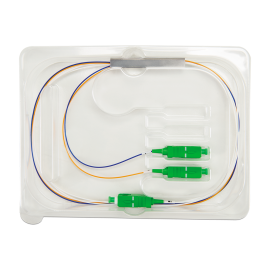 Splitter ptico 1x2 com conector SC/APC Balanceado