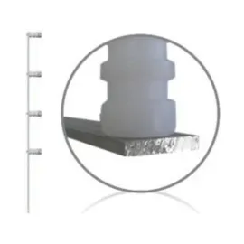 HASTE DE ALUMNIO BARRA  CHATA 4 ISOLADORES 75CM 10 PC
