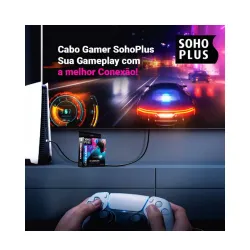 PATCH CORD CABO GAMER SOHOPLUS CAT6 1.8M - PRETO
