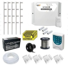 Kit Cerca Eltrica GCP 10000 Completo Com Alarme 4 Sensores Sem Fio e Discadora e Bateria