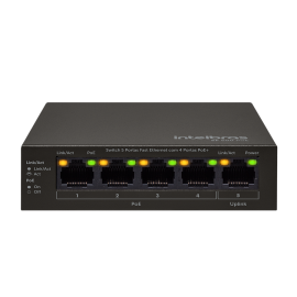 Switch 5 portas Fast Ethernet com 4 portas PoE SF 500 PoE INTELBRAS