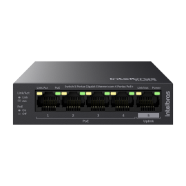 Switch 5 portas Gigabit Ethernet com 4 portas PoE+ S1005G-P INTELBRAS