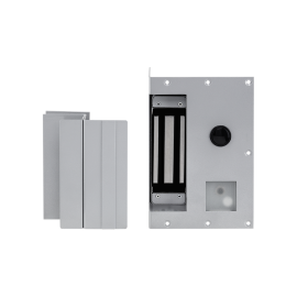 Conjuntos de suportes para fechadura-eletro�m� FE 150 Suportes ATM com quebra-vidro e bot�o de sa�da INTELBRAS