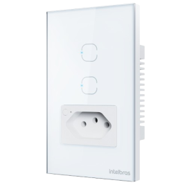 Tomada com Interruptor Inteligente Wi-Fi (2 teclas) ETS 2002 INTELBRAS