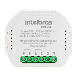 Minicontrolador dimmer inteligente Wi-Fi para 1 interruptor EWS 251 INTELBRAS